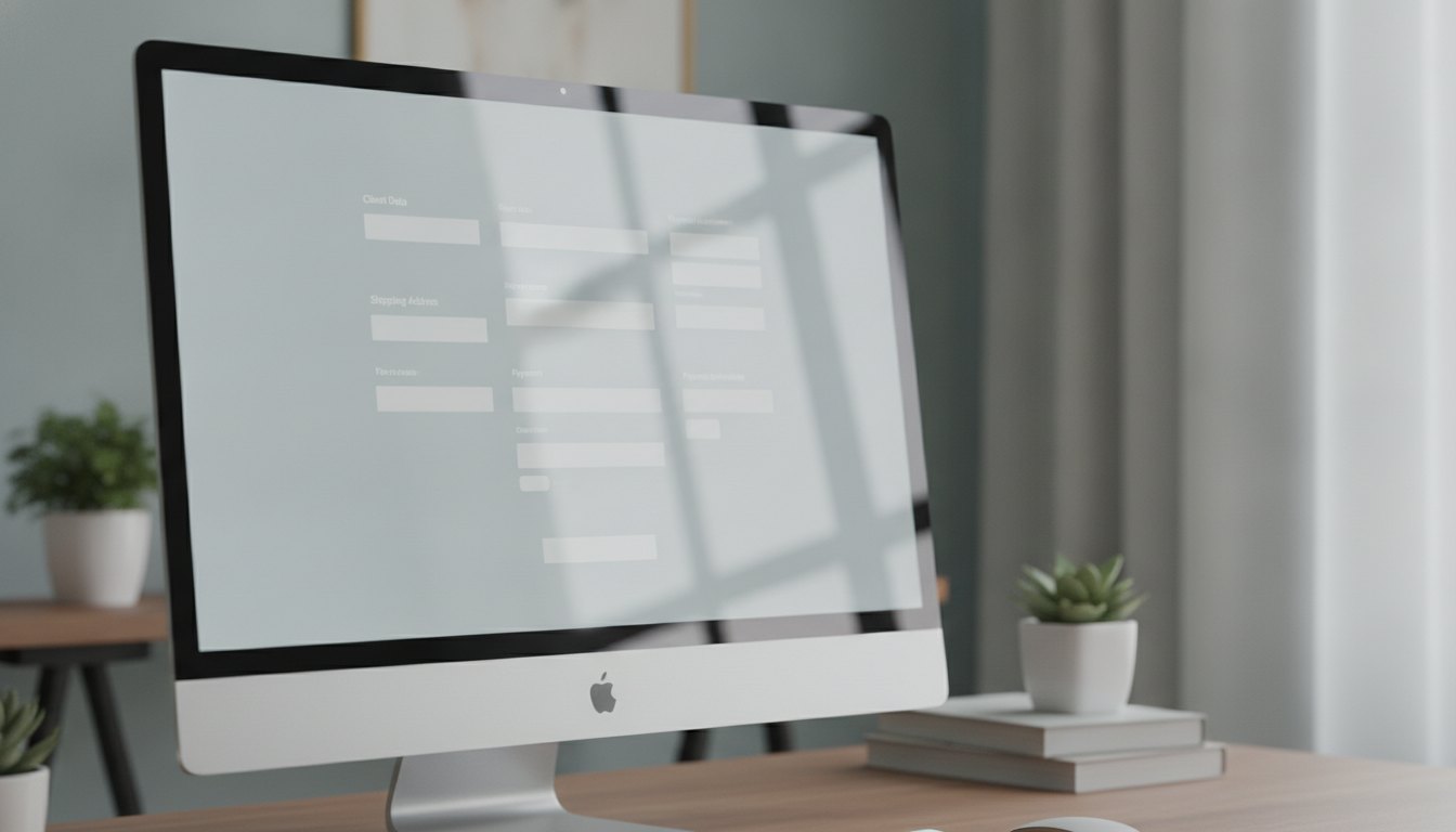 tela de computador exibindo uma página de pagamento com campos para preenchimento de dados do cliente
